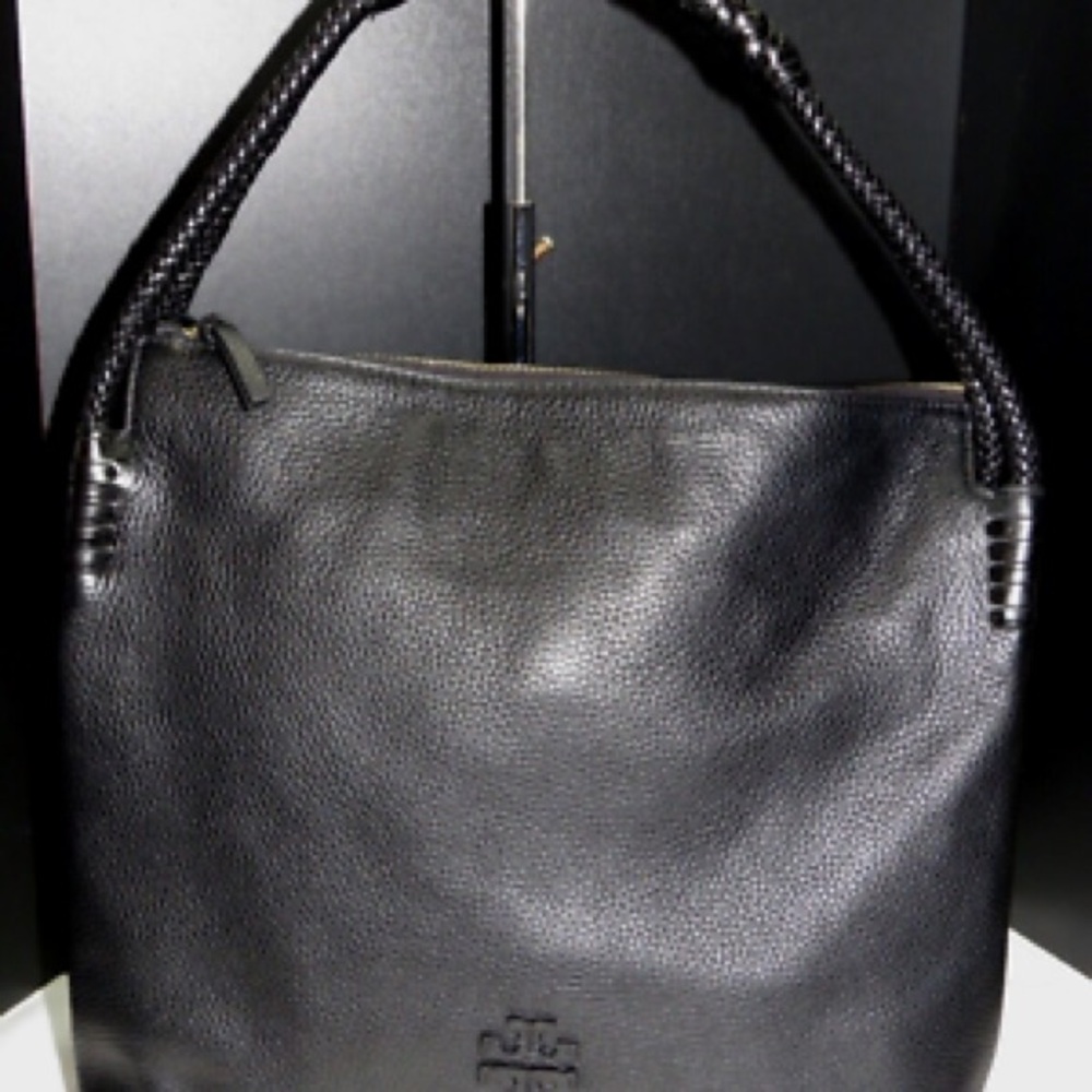 Tory Burch Black Leather Hobo Bag